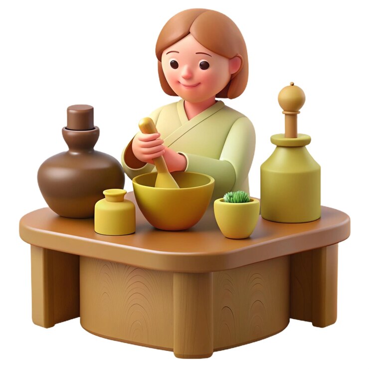 PSD a woman in a yellow dress is cooking food