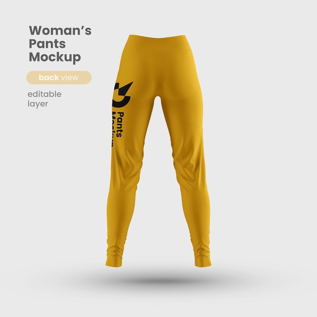 Womans pants mockup back view