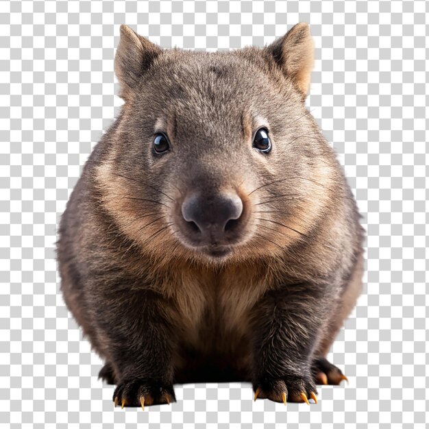 Wombat isolato su uno sfondo trasparente