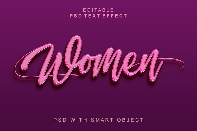 PSD women 3d text effect