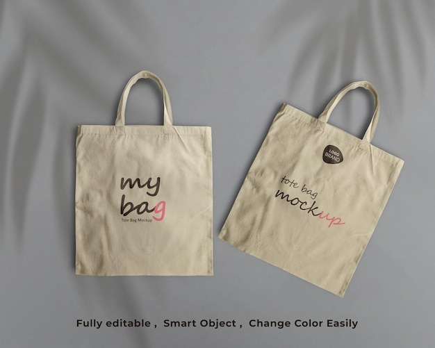 Women canvas tote bag mockup