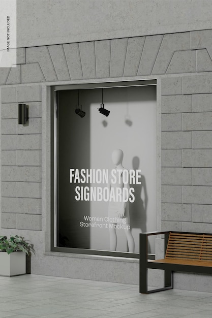 PSD women clothing storefront mockup