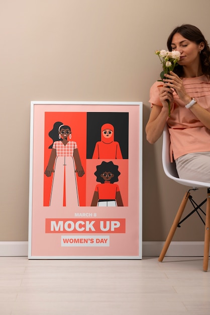 Women day frame mockup