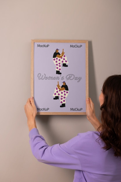 PSD women day frame mockup