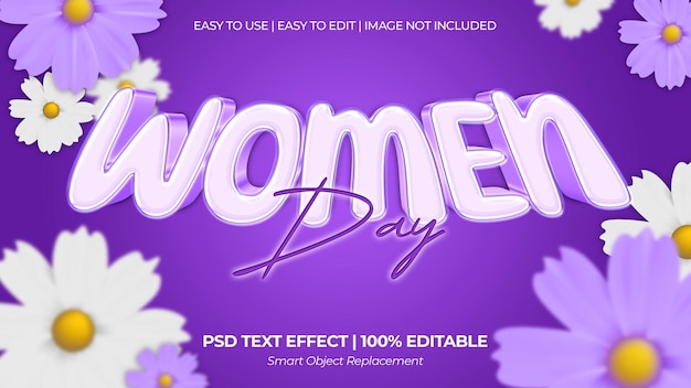 PSD women day text effect