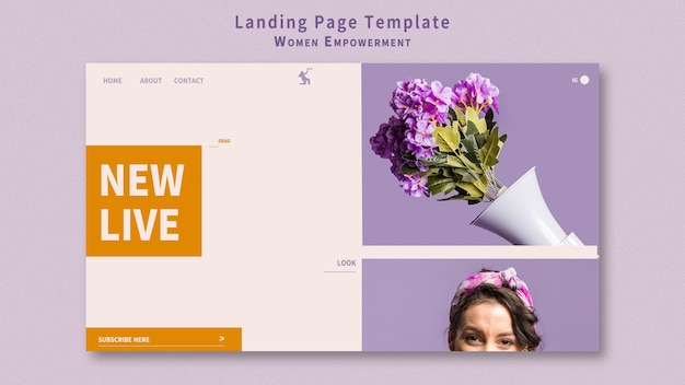 PSD women empowerment landing page template