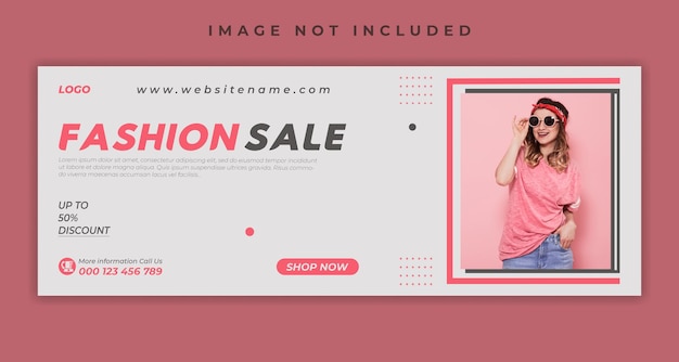 PSD women fashion sale social media facebook cover template