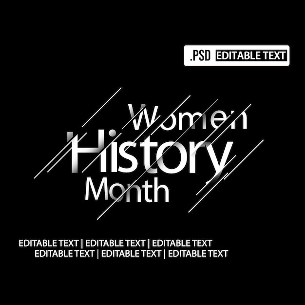 PSD women history month text style effect