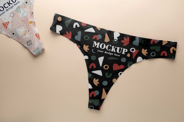 PSD women lingerie mockup flat lay