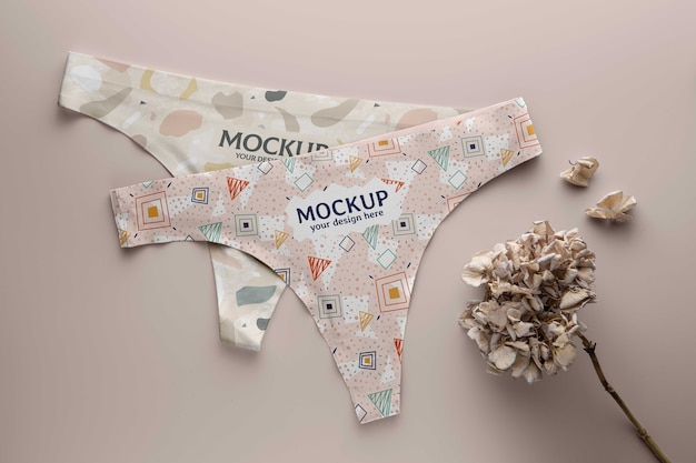 Макет женского нижнего белья, вид сверху