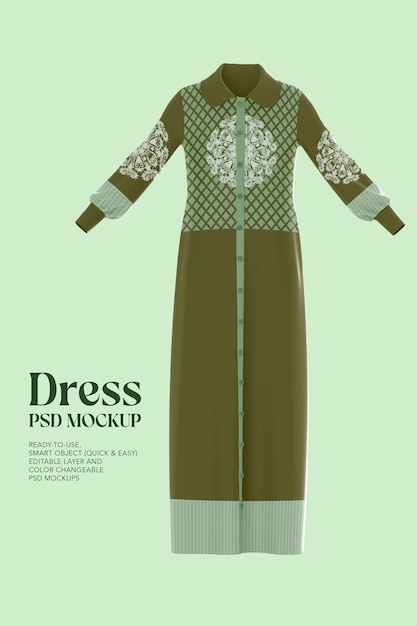 PSD Женское длинное платье psd mockup