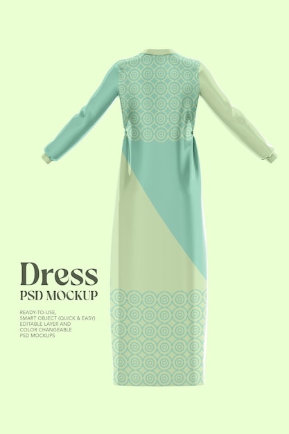 PSD women long dress psd mockup