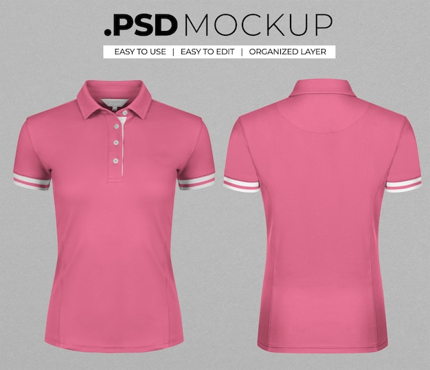 Women Polo Shirt Realistic Mockup