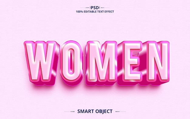 여성 최고의 PSD 텍스트 효과 디자인
