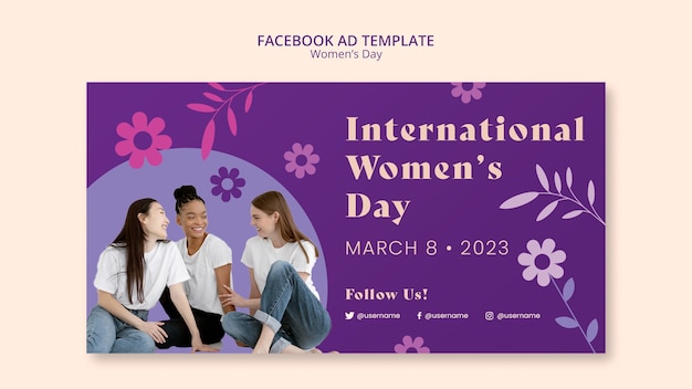 PSD women's day celebration facebook template