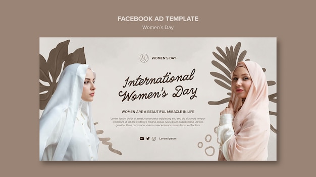 PSD women's day celebration facebook template