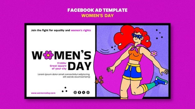 PSD template di facebook per la celebrazione della giornata della donna