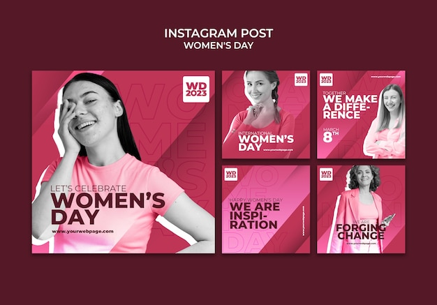 PSD women's day celebration instagram posts