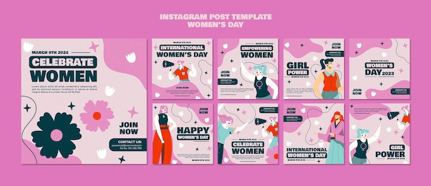 PSD women's day celebration instagram posts