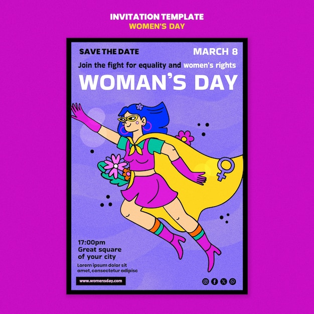 PSD women's day celebration invitation template