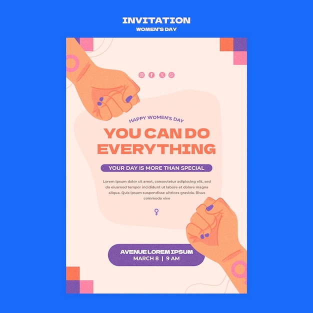 PSD women's day celebration invitation template