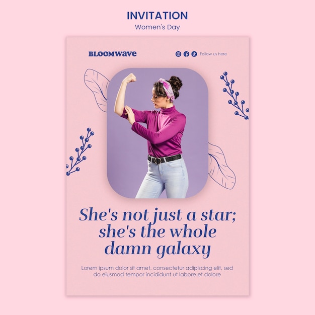 PSD women's day celebration invitation template