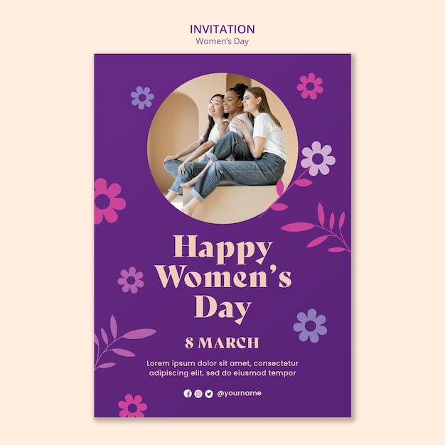 PSD women's day celebration invitation