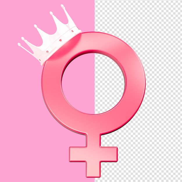 PSD women's day crown symbol 3d