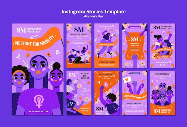 Modello di progettazione di storie di instagram per la festa della donna