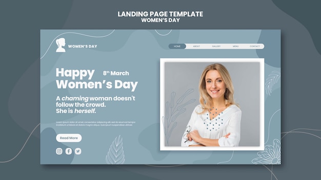 PSD 女性の日のランディングページ