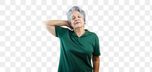 Women's Day Smiling Mature Woman With Gray Hair Isolated