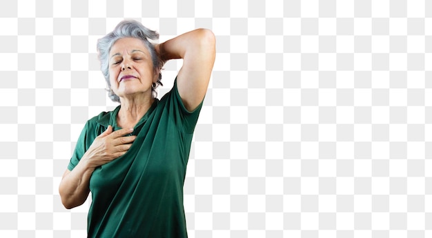 Women's day smiling mature woman with gray hair isolated