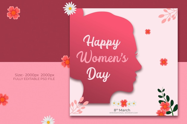 Women's Day social media banner template