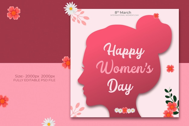 Women's day social media banner template