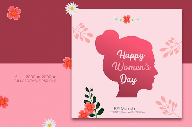 PSD women's day social media banner template