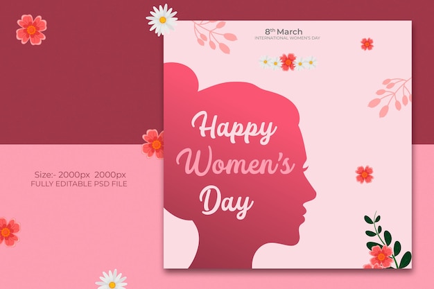 Women's day social media banner template