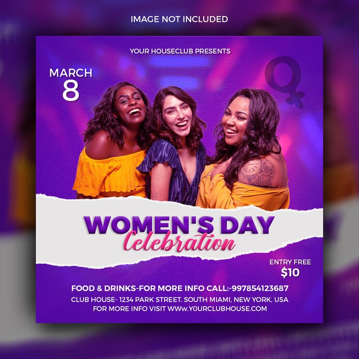 Women's day square flyer design