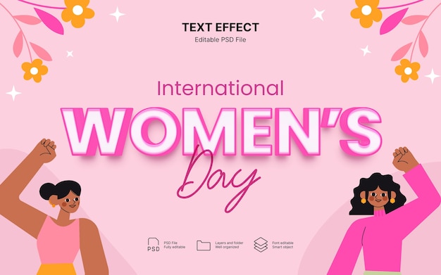 PSD women's day text effect