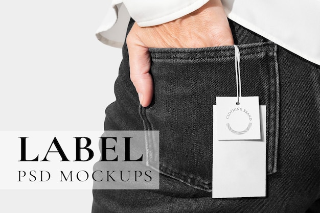 Women's denim pants mockup psd in closeup back shot