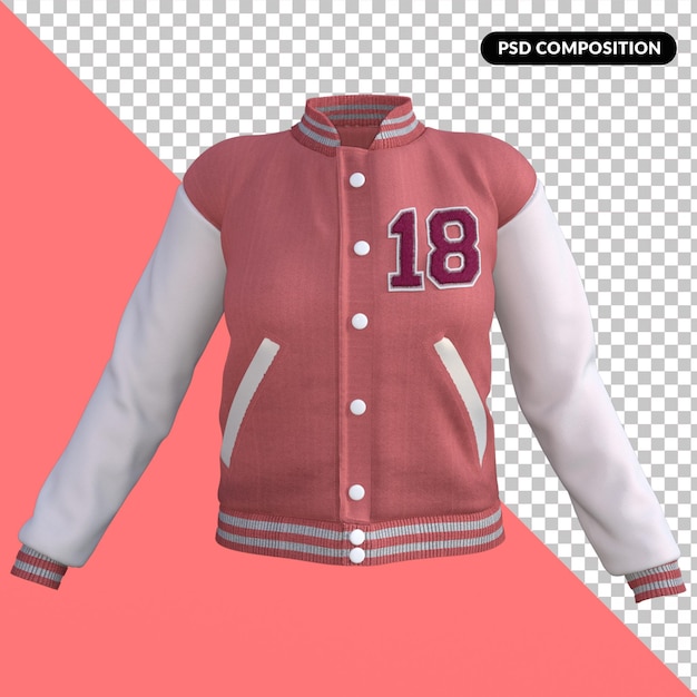 PSD women's jacket 3d rendering premium psd