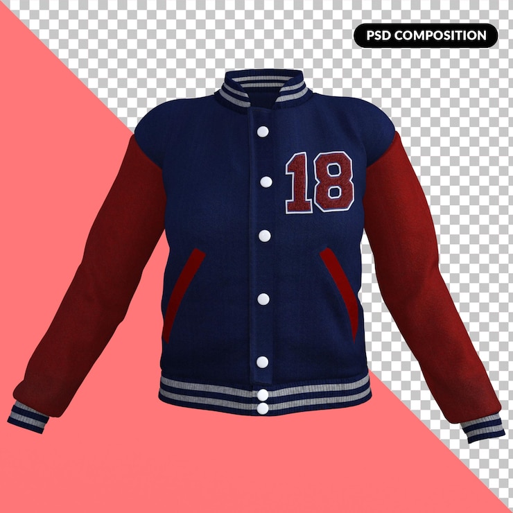 PSD 女性用ジャケット3dレンダリングプレミアムpsd