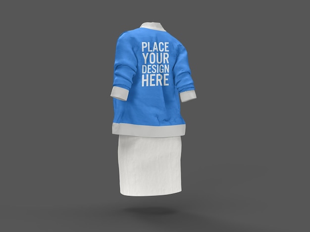 Women's jacket mockup with solid background