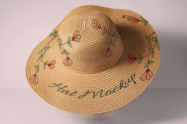 PSD women's pamela hat with floral print