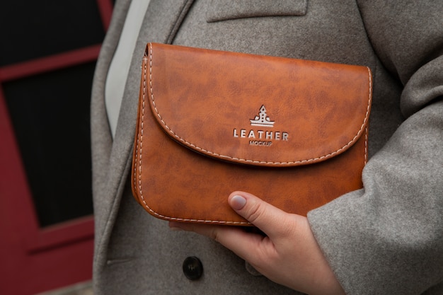 women's real leather handbag mock-up