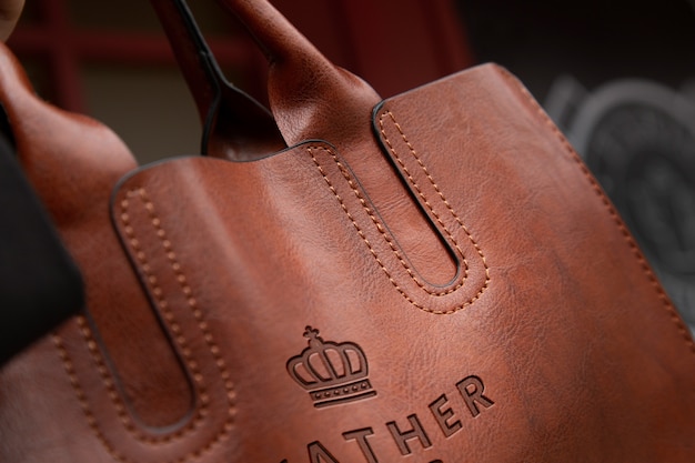 women's real leather handbag mock-up