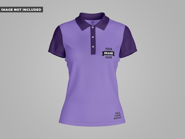 Premium PSD | Women's short sleeve polo shirt mockup front view