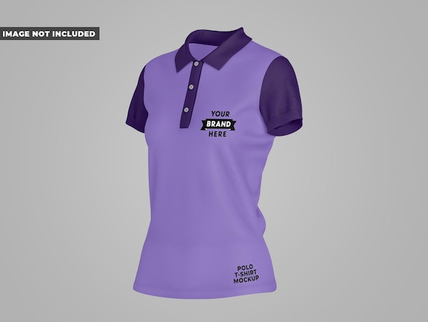 PSD women's short sleeve polo shirt mockup half side