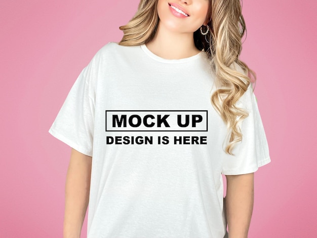 Premium PSD | Women's tshirt mockup tshirt mockup white tshirt mockup ...