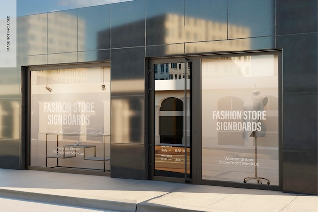 Women Shoes Storefront Mockup, Right View