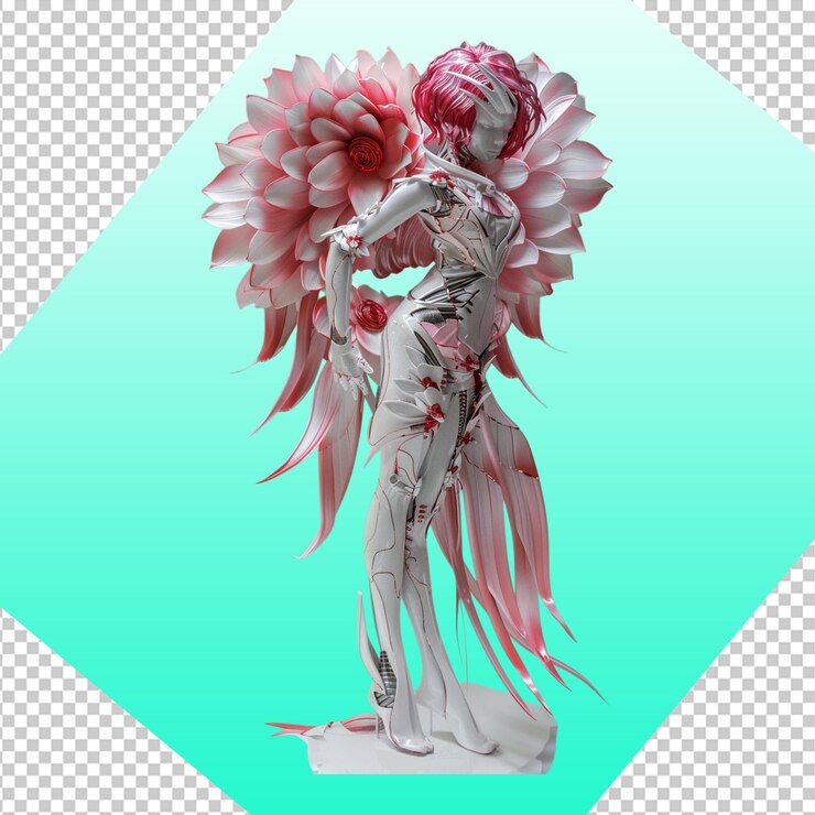 PSD women skull marble body art
